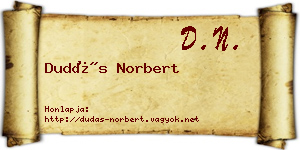 Dudás Norbert névjegykártya