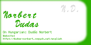 norbert dudas business card